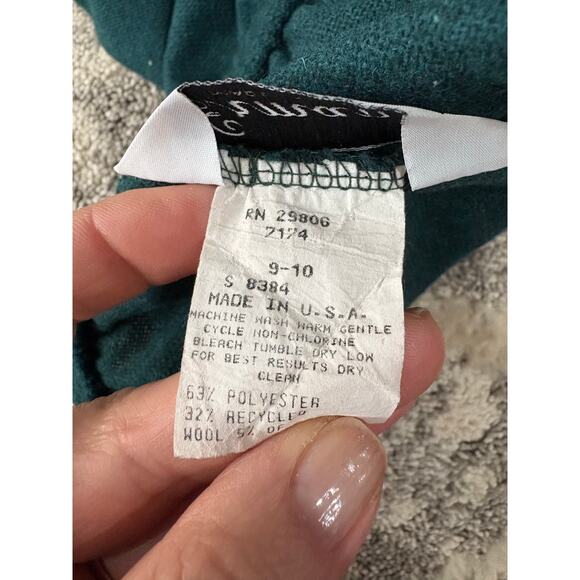 Ermane wool teal green mid length skirt women's size 9/10 made in USA - Picture 6 of 8